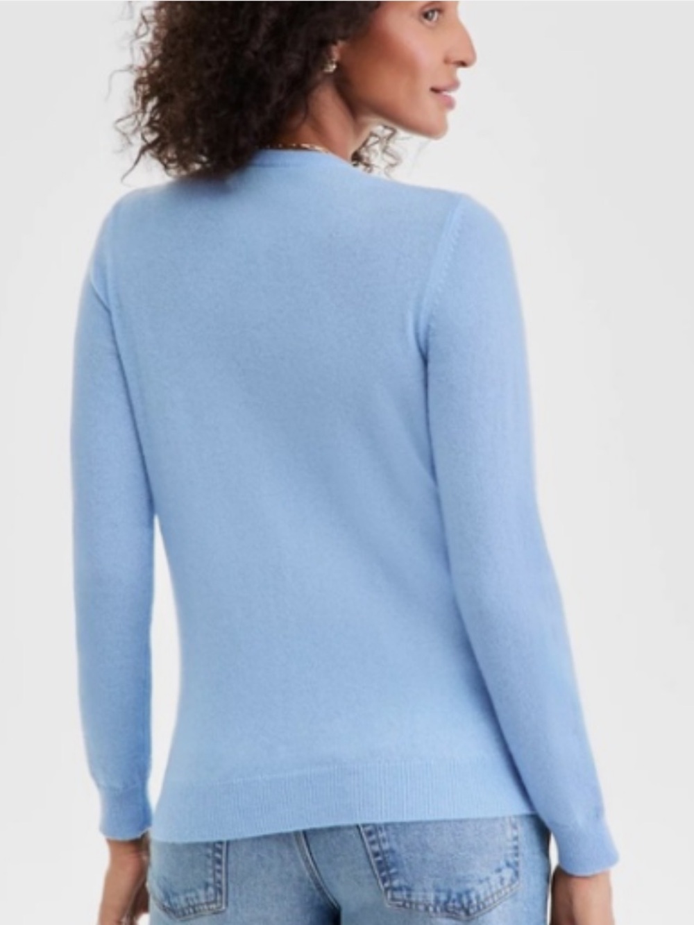 Charter Club Light Blue Crewneck Cashmere Sweater - Picture 2 of 7